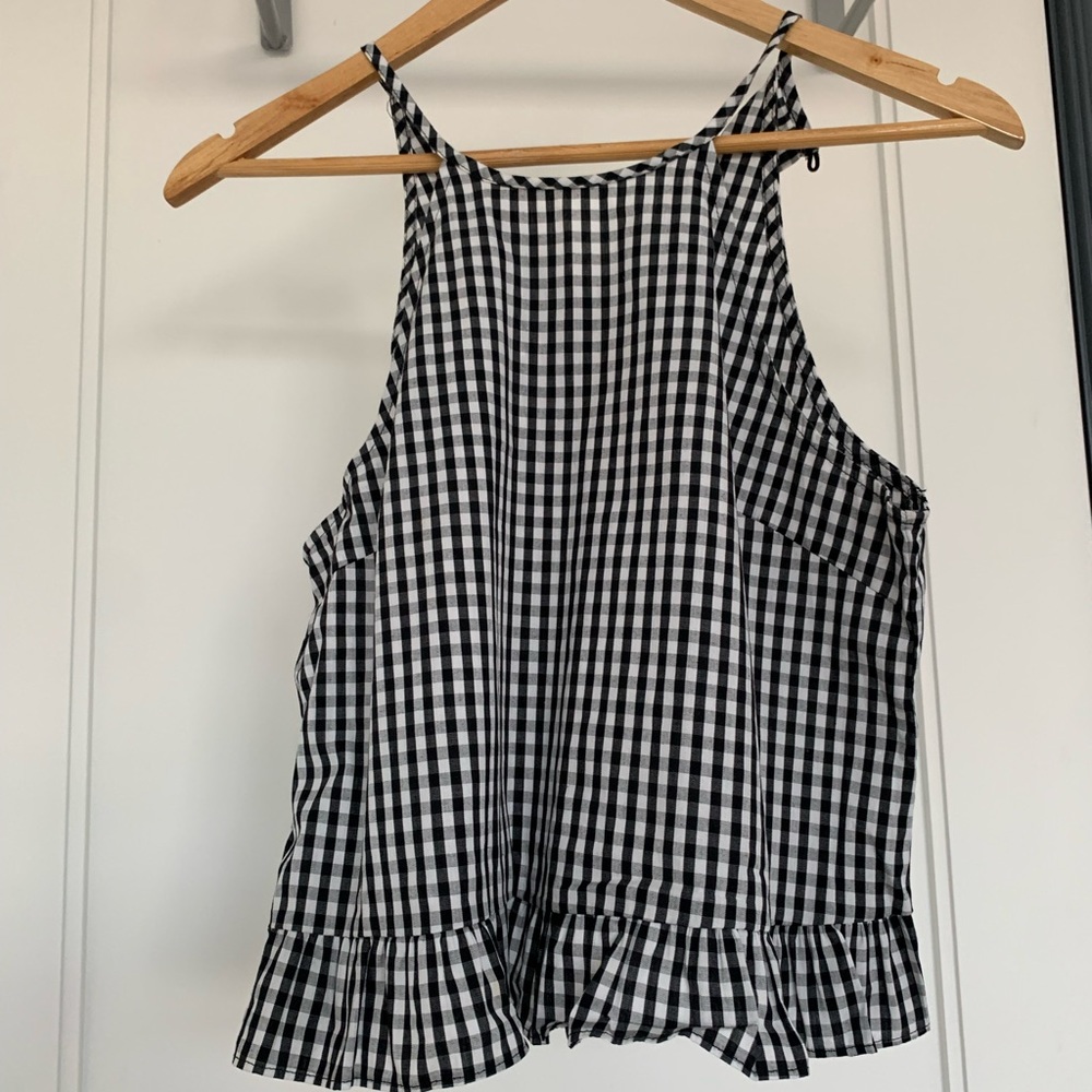 Black and white gingham top
